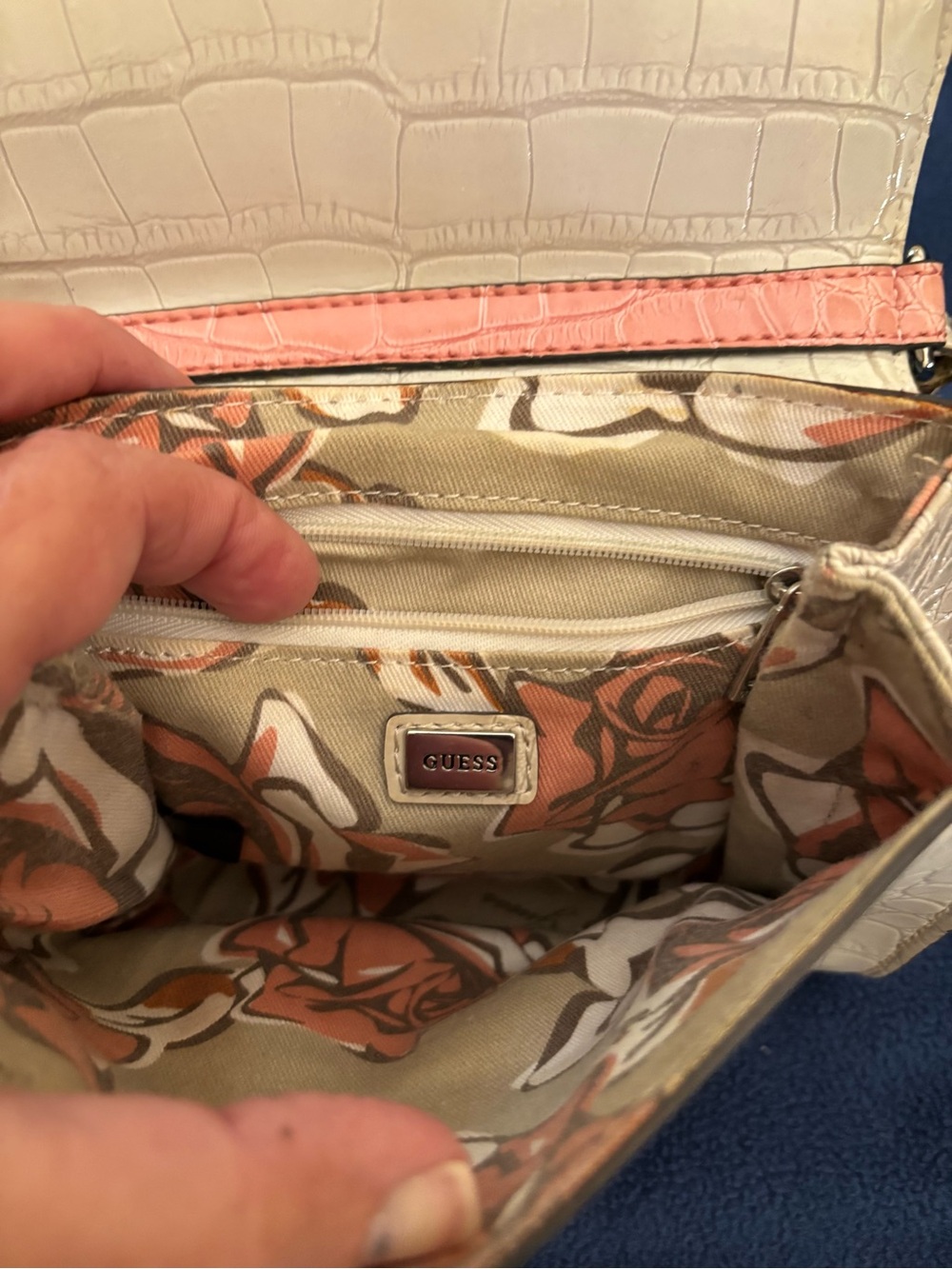 GUESS Kora Tri Toned Crocodile Embossed Crossbody - Picture 5 of 5